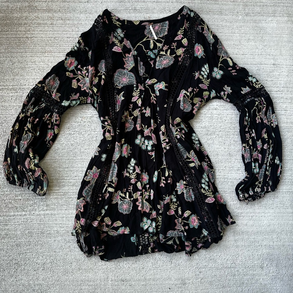 Free People Floral Mini Dress Size L